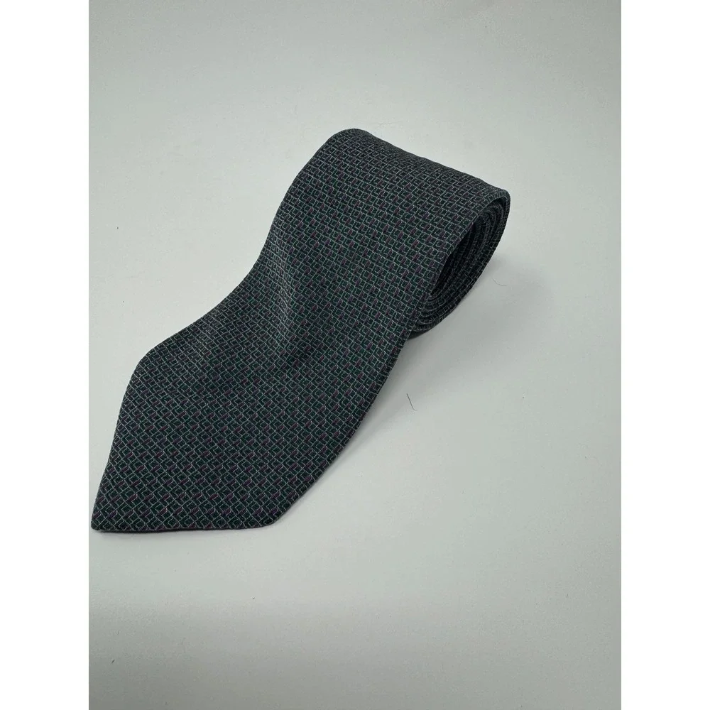 LAUREN Ralph Lauren Mens Tie Necktie Green Purple‎ Geometric